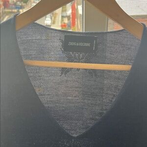 Zadig & Voltaire Deep Blue V-Neck Top